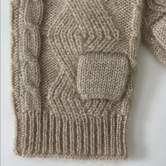 Oats & Rice Knit 100% Cashmere Fingerless Wrist Warmer Gloves - Picture 4 of 10